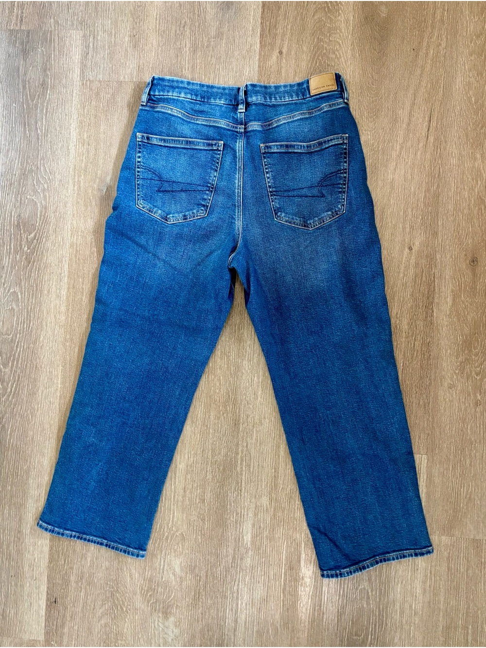 American Eagle Outfitters Womens Dark Blue Relaxed Jeans Button Fly